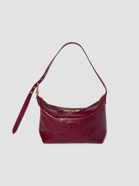 Miu Miu Women's Spirit Nappa Leather Shoulder Bag - Dark Red