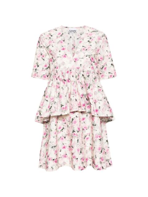 floral-print ruffled dress