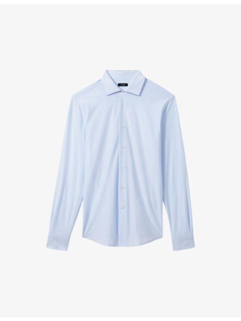 REISS Striped long-sleeved cotton-blend shirt