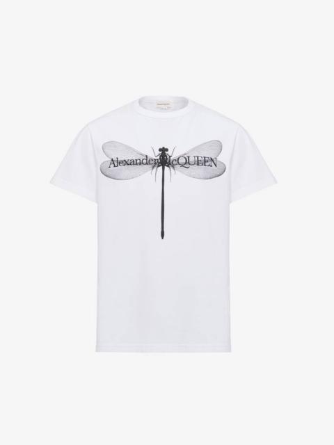 Alexander McQueen Men's Dragonfly T-shirt in White/black