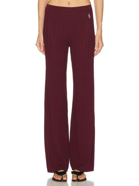 Sporty & Rich Signature Logo Ribbed Pant
