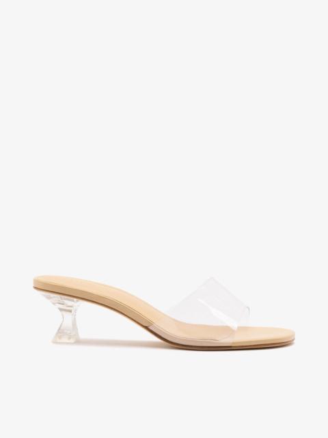 Larroudé Vivi Lucite Clear Mule Sand Leather