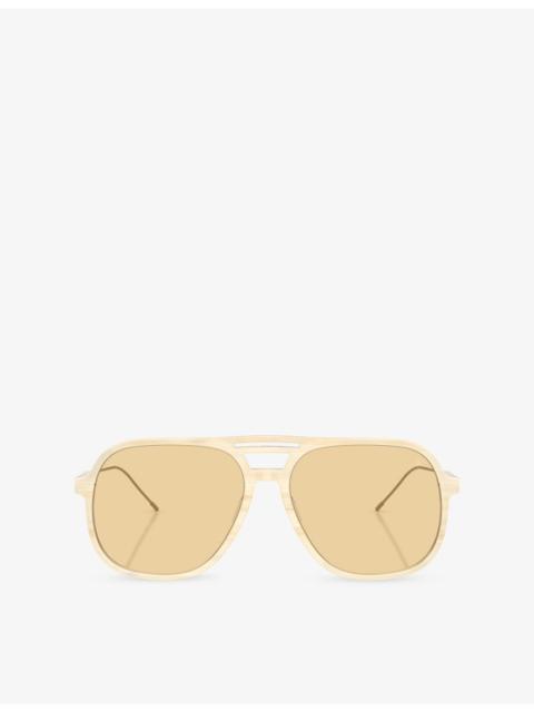 Brunello Cucinelli BC4022S Pilot-Frame Acetate Sunglasses
