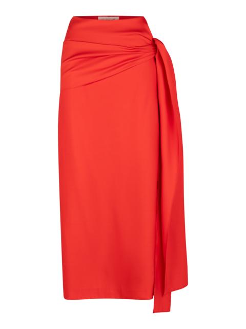 HEIRLOME Helena Layered Silk Maxi Skirt red