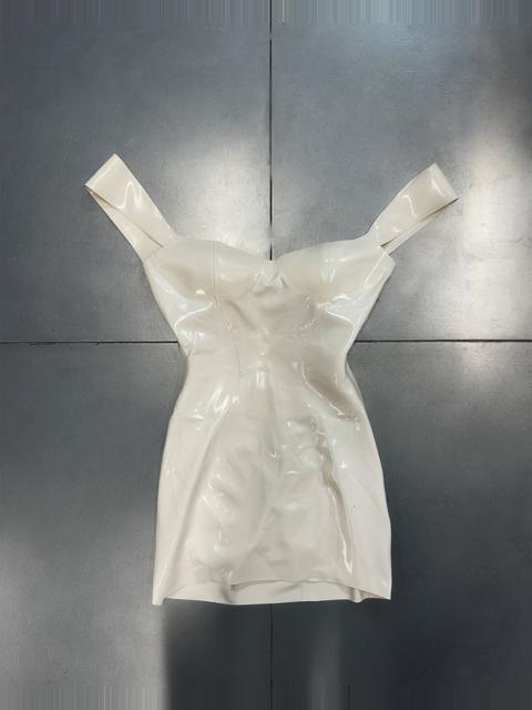 POSTER GIRL WHITE LATEX MINI DRESS