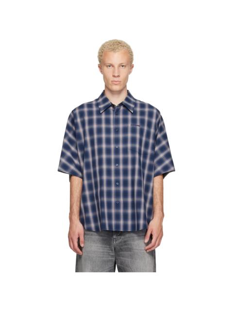 We11done Blue Dolman Short-Sleeved Shirt