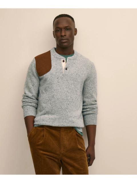 Brooks Brothers Merino Wool Shoulder-Patch Henley Sweater