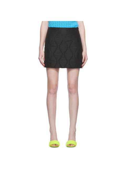 MSGM Black Quilted Miniskirt