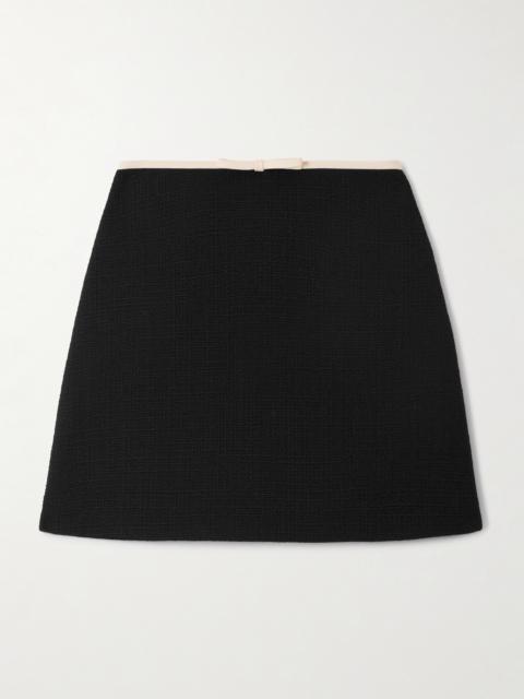Valentino Bow-embellished Wool-blend Tweed Mini Skirt