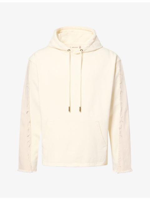 HONOR THE GIFT Denim-Panel Cotton-Jersey Hoody