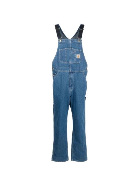logo-patch straight-leg dungarees
