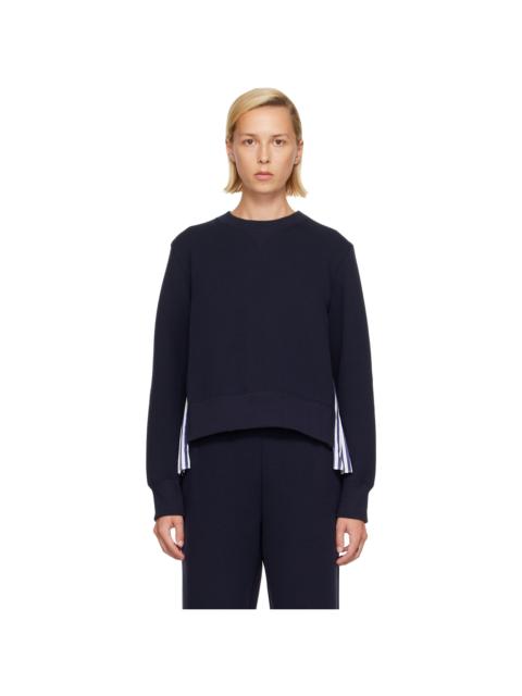 sacai Navy Sponge Sweat & Cotton Poplin Sweatshirt