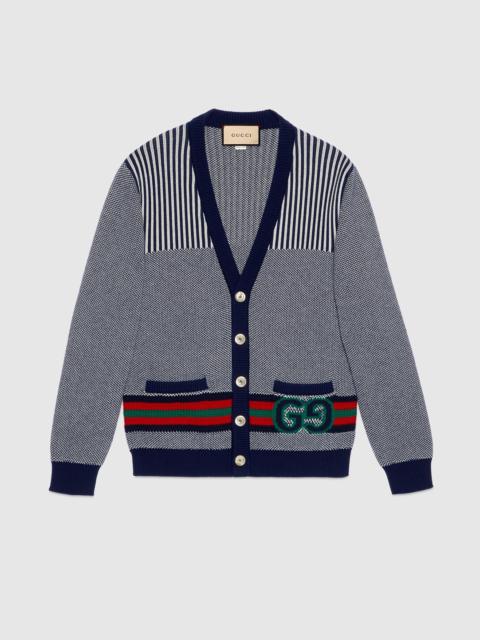 Cotton wool cardigan with GG