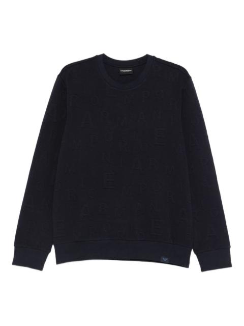 EMPORIO ARMANI embossed crew-neck sweatshirt