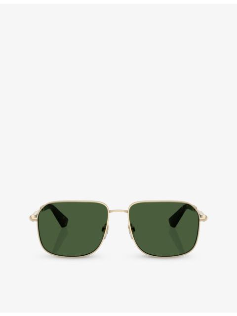 Burberry BE3159 Irregular-Frame Metal Sunglasses