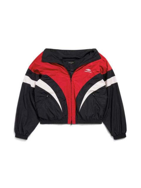 BALENCIAGA 3b Sports Icon Off Shoulder Tracksuit Jacket in Black
