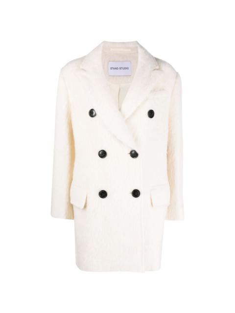 STAND STUDIO Esme brushed double-breasted coat