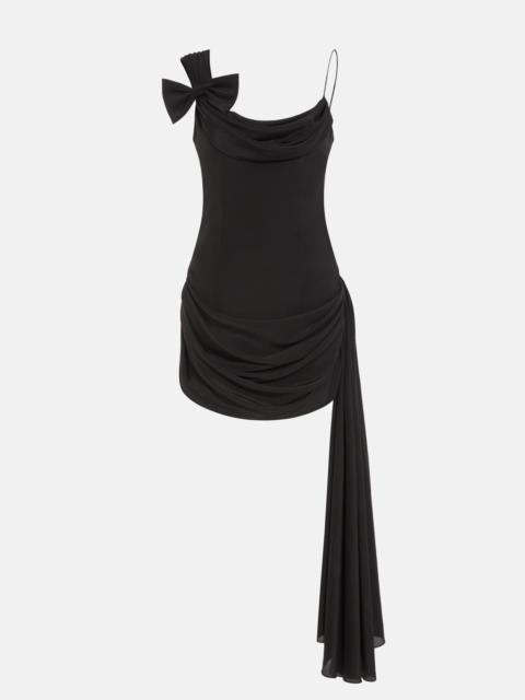 Alessandra Rich SILK DRAPED MINI DRESS WITH BOW