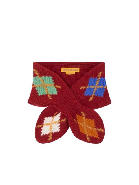 GUEST IN RESIDENCE argyle-intarsia bowtie scarf
