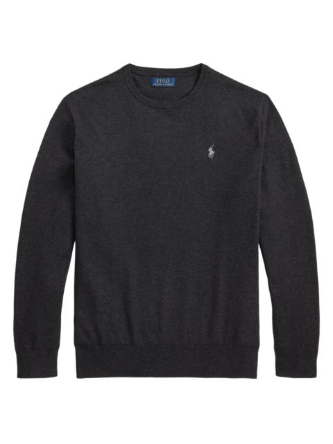 Polo Ralph Lauren Men's Embroidered Logo Cotton Crewneck Sweater - Dark Granite Heather