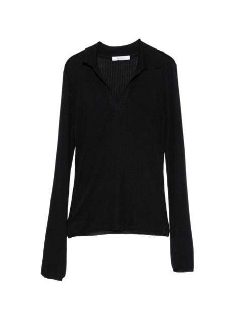 Max Mara ribbed-knit polo sweater