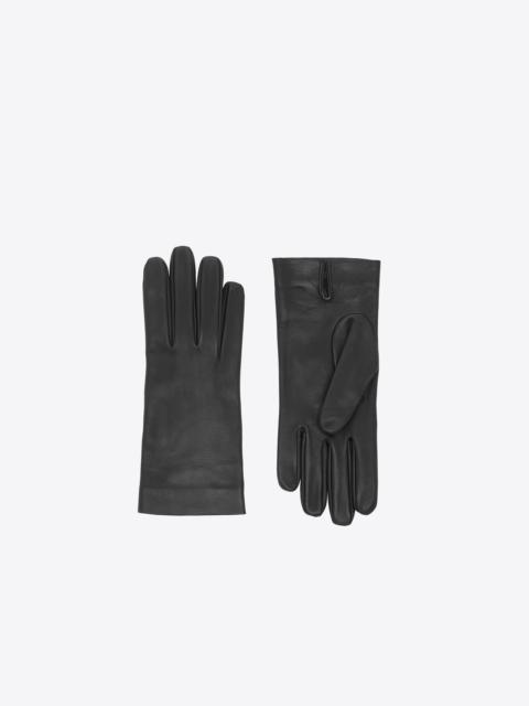 SAINT LAURENT short gloves in lambskin and silk