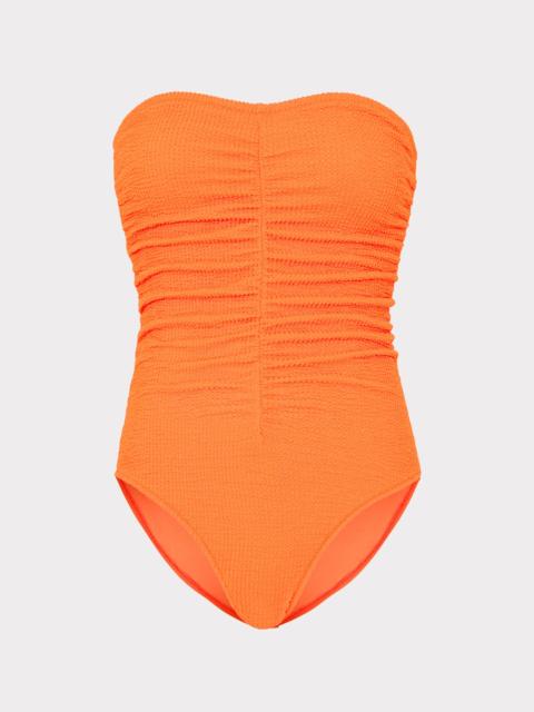 MILLY Textured Ruched One Piece