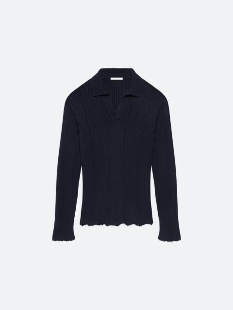 Helmut Lang DISTRESSED RIB POLO
