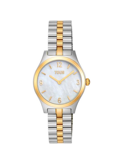 TOUS Analog Watch with steel and gold-colored steel bracelet, and mother-of-pearl face TOUS EPIC ICON