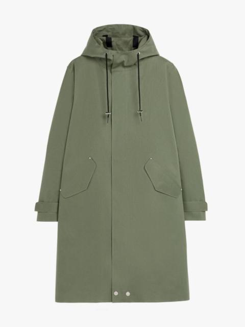 GRANISH GREEN BONDED COTTON HOODED COAT