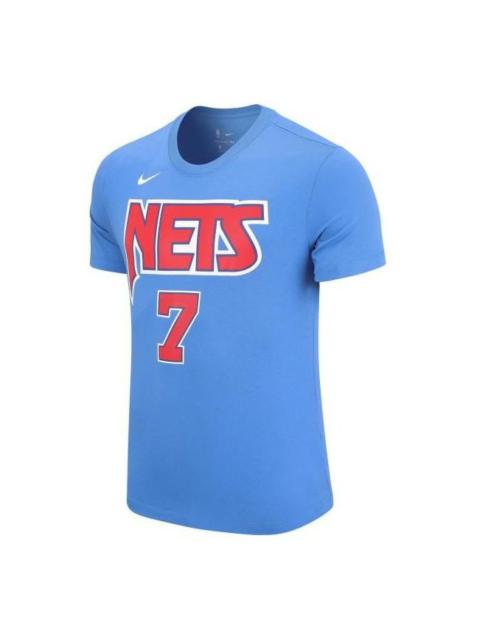 Nike Men's Nike Brooklyn Nets Durant Classic Athleisure Casual Sports Short Sleeve Blue T-Shirt CT9909-40