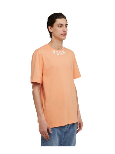MSGM Cotton crewneck t-shirt with brushed MSGM logo at the neckline