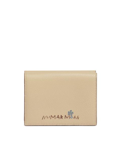 Marni embroidered trifold leather wallet