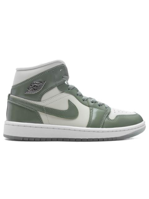 Jordan WOMEN'S AIR JORDAN 1 MID SE - SEA GLASS/OIL GREEN/METALLIC SILVER