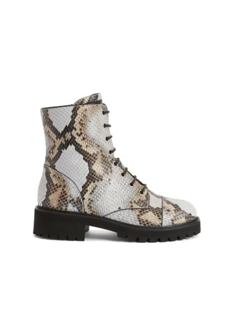 Thora snakeskin-effect ankle boots