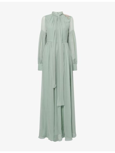 Erdem Embellished Silk Maxi Gown