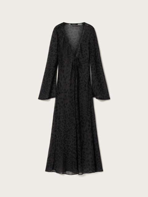 ALLSAINTS ZALIA MONOCHROMATIC ANIMAL PRINT MAXI DRESS