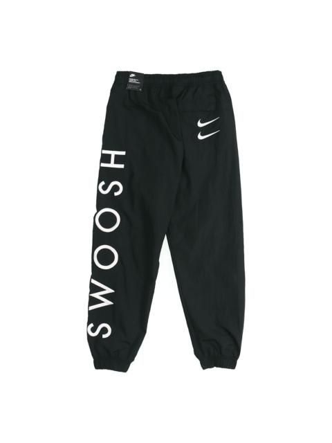 Nike Nike Sportswear Swoosh Embroidered logo Printing Sports Woven Long Pants Black CU3891-010