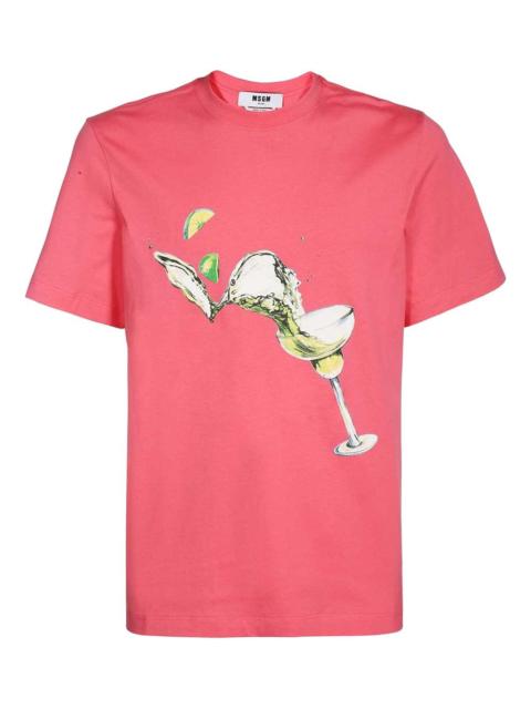 MSGM cocktail-print cotton T-shirt