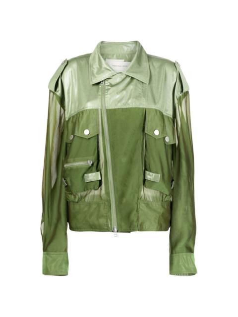 FENG CHEN WANG sheer-panelled shirt jacket