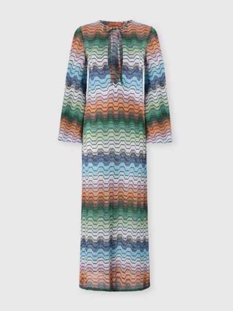 Missoni Long dress with greek motif and deep V-neckline