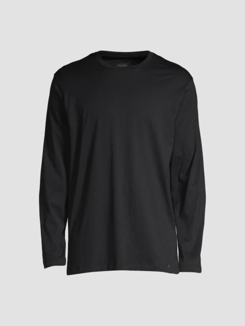 HANRO Men's Night And Day Solid Long Sleeve Tee - Black