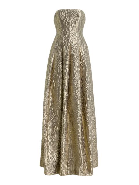 SIMKHAI Celeste Pleated Organza Gown