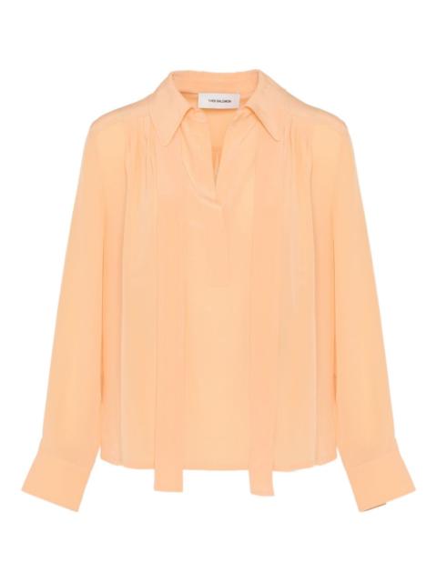 Yves Salomon tie-neck silk blouse