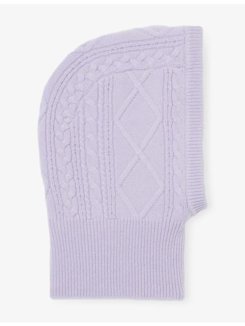 Claudie Pierlot Cable-Knit Wool And Cashmere-Blend Balaclava