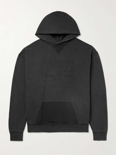 Maison Margiela Oversized Logo-Embroidered Garment-Dyed Cotton-Jersey Hoodie