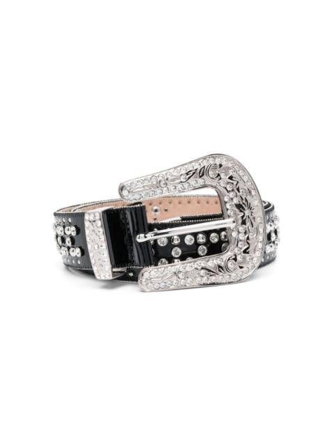 PHILIPP PLEIN crystal-embellished leather belt