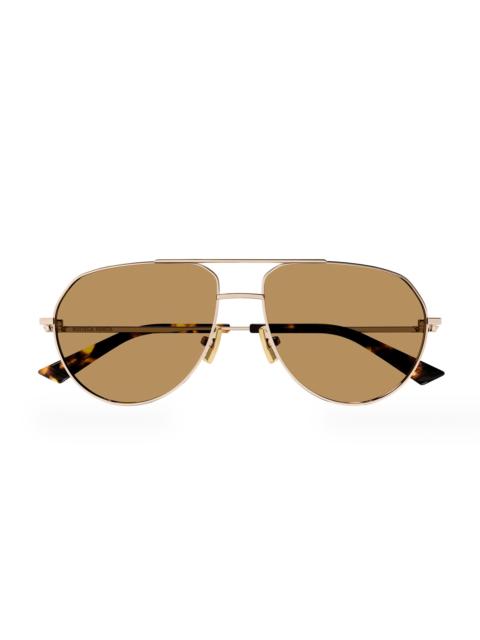 Bottega Veneta Intrecciato BV1303S 56MM Aviator Sunglasses
