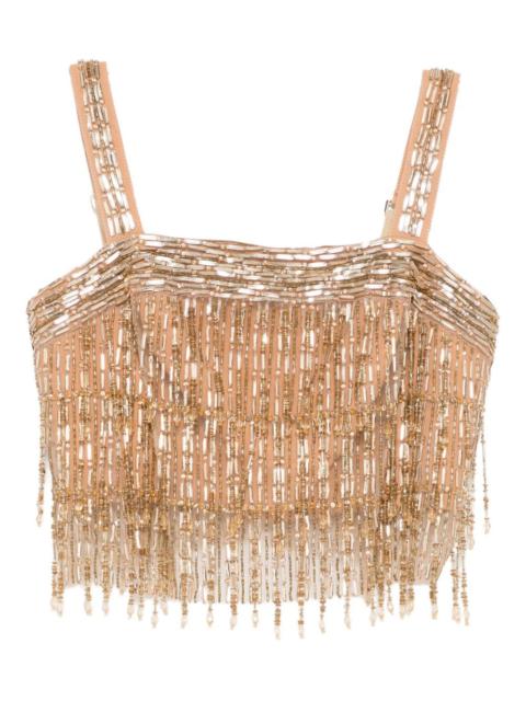 ELISABETTA FRANCHI sequin-embroidered crepe top