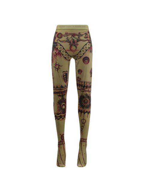 Marine Serre Geotic tattoo-print leggings